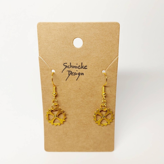 Earrings / earrings with small gears in gold