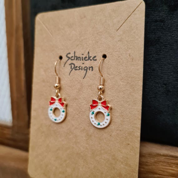 Earrings with a small Advent wreath for Christmas