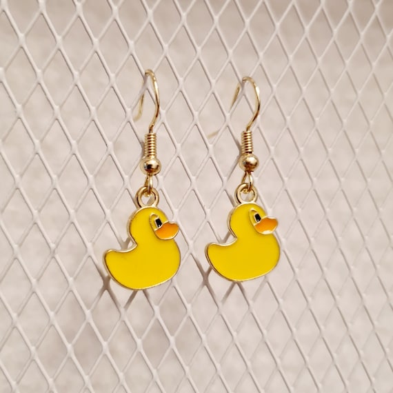 Earrings "Rubber Duck" made of enamel