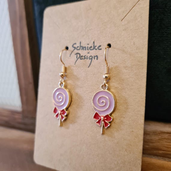 "Lollipop" earrings made of enamel
