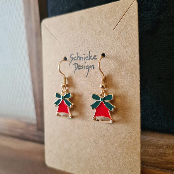Earrings with bells and bows
