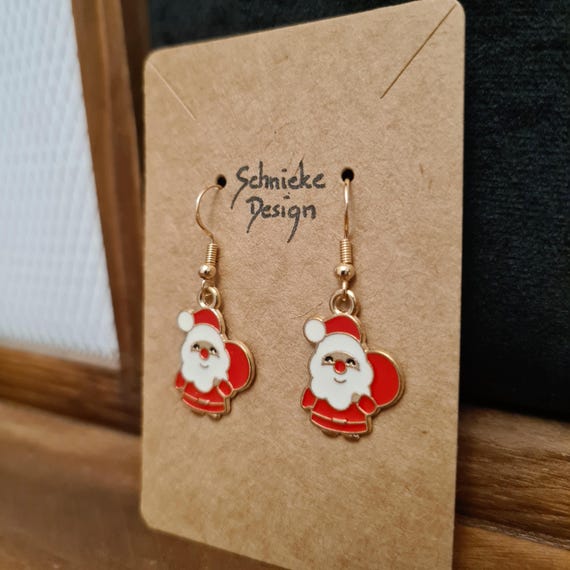 Earrings with little funny Santa Clauses