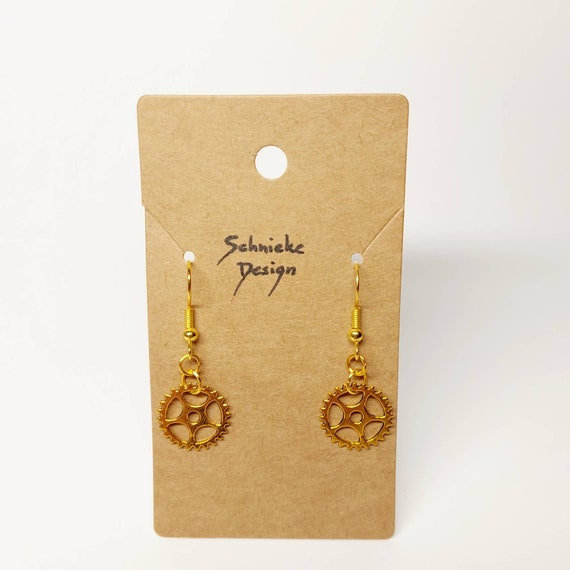 Earrings with small gears in gold