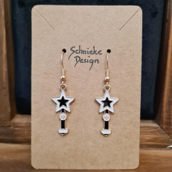 Enamel "Magic Wand" earrings