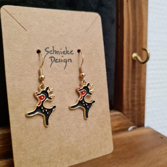 Earrings with cute reindeer
