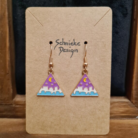 Earrings "Pyramid" made of enamel