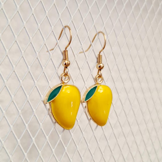 "Mango" earrings made of enamel