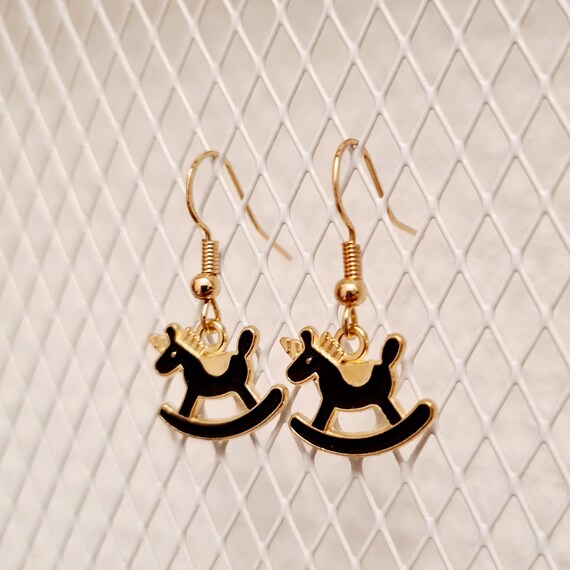 Earrings "rocking horse" made of enamel