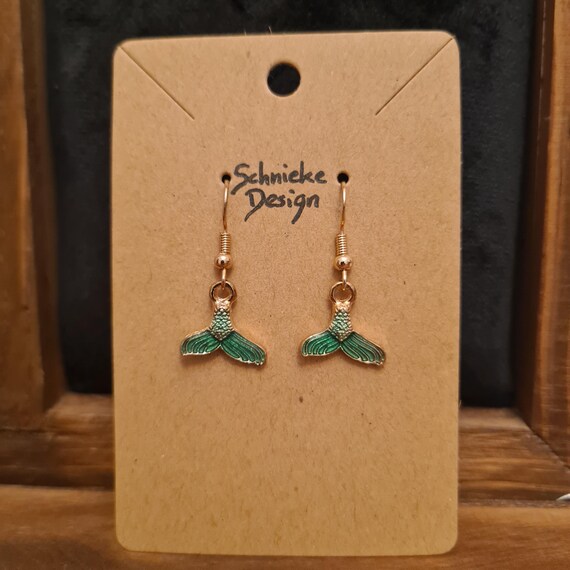 Enamel mermaid fin earrings