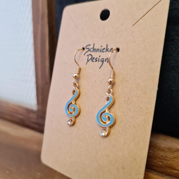 Earrings "clef" made of enamel
