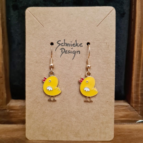 Enamel "Chick" earrings