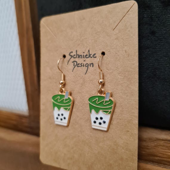 "Bubbletea" enamel earrings