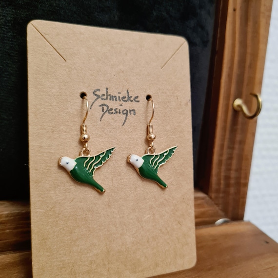 Enamel "Bird" earrings