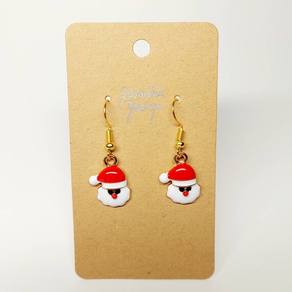 Earrings Santa Claus with sunglasses