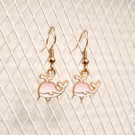 Earrings "Whale" made of enamel