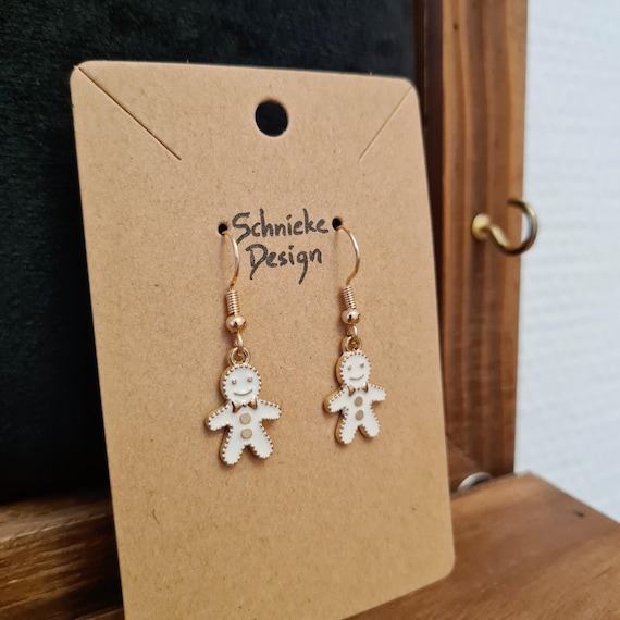 Earrings with cute little gingerbread men