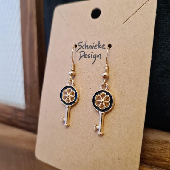 Enamel "Key" earrings