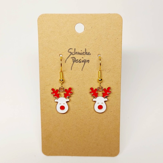 Earrings with cute little reindeer