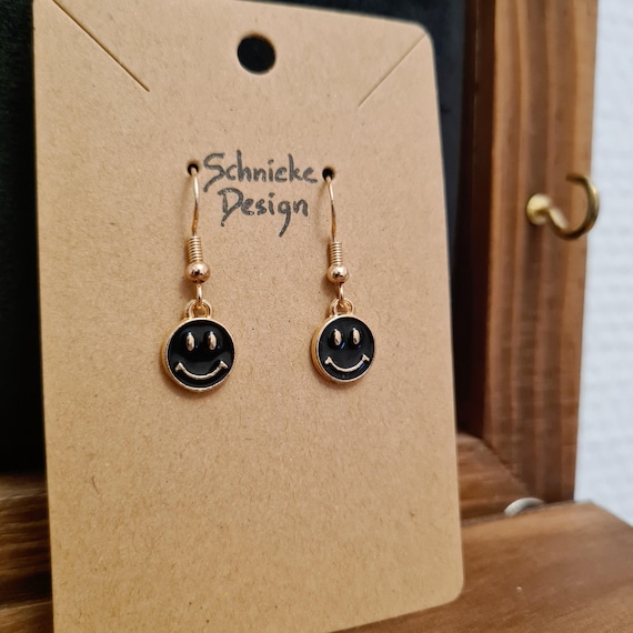 "Smiley" earrings made of enamel