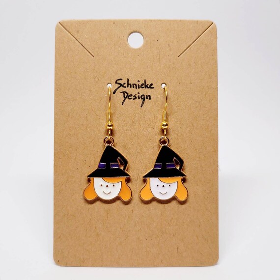 Earrings with little witch