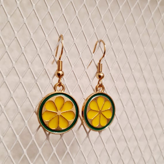 Earrings "Citrus" made of enamel