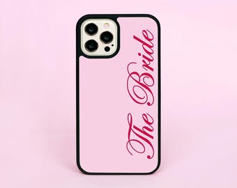 Bride Mrs Wedding Pink And Red Bridal Phone Case/Cover For iPhone 12 13 14 15 16 Pro Max SE 16e Plus 17 Air 17e