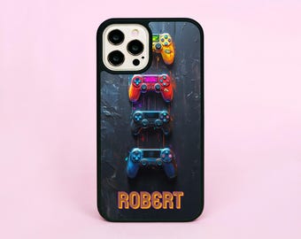 Nom du joystick de contrôleur de console de jeu personnalisé Coque/housse de téléphone personnalisée pour iPhone 12 13 14 15 16 Pro Max Plus SE 16e