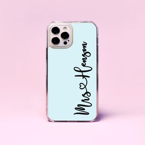 Mrs Wedding Surname Name Heart Custom Customised Personalised Phone Case/Cover For iPhone 11 12 13 14 Pro Max SE Samsung Galaxy A13 A53 5G
