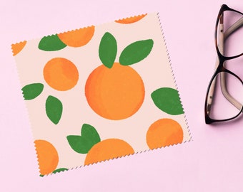 Oranges With Leaves Citrus Abstract Italian Pattern Glasses Cloth Lens Cleaning Cloths