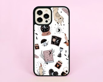 Mystical Witch Witchy Pattern Mushroom Tarot Candle Design Phone Case/Cover For iPhone XR 11 12 13 14 15 16 Pro Max Mini Plus SE 2 3 16e
