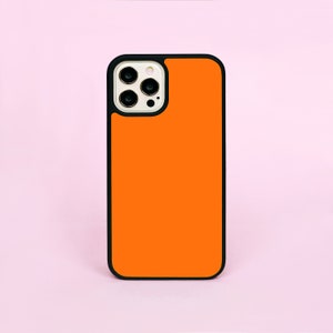 Orange Colour Burned Solid Bright Color Phone Plastic Case/Cover For iPhone 11 12 13 14 15 16 Pro Max Plus Mini SE 2 3 16e