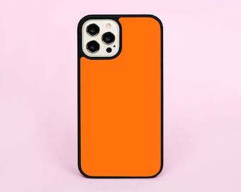 Orange Colour Burned Solid Bright Color Phone Plastic Case/Cover For iPhone 11 12 13 14 15 16 Pro Max Plus Mini SE 2 3 16e