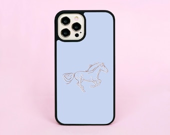 Horse Horses Cool Blue Animal Phone Case/Cover For iPhone 12 13 14 15 16 Pro Max Plus Mini 16e 17 Air 17e