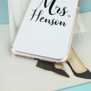 Mrs Wedding Bride Surname Name Custom Customised Personalised Phone Case/Cover For iPhone 11 13 14 15 Pro Max SE Samsung Galaxy A13 A53 5G image 3