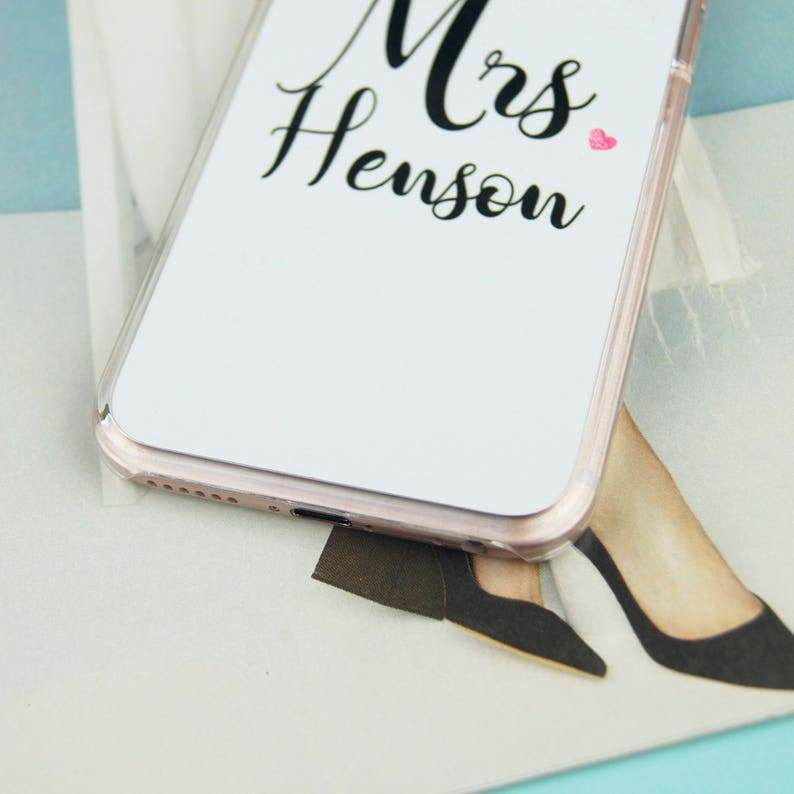 Mrs Wedding Bride Surname Name Custom Customised Personalised Phone Case/Cover For iPhone 11 13 14 15 Pro Max SE Samsung Galaxy A13 A53 5G image 3