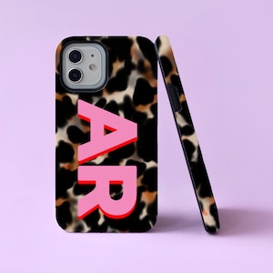Schildpad initialen gepersonaliseerd monogram stoer telefoonhoesje/cover voor iPhone 11 12 13 14 15 Pro Max Mini SE Plus Samsung Galaxy S20 FE S21