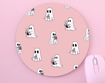 Ghosts Reading Books Cute Baby Ghost Pattern Halloween Custom Made Mouse Mat Pad For PC Mac Computer