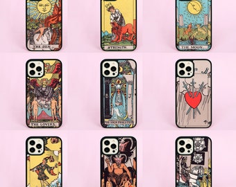 Tarot Cards Rider-Waite-Smith Deck The Fool Sun Moon Death Devil Rubber Phone Case/Cover For iPhone 12 13 14 15 16 Pro Max Plus Mini 16e