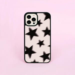 Blurry Stars Star Black Cream Pattern Phone Plastic Case/Cover For iPhone 11 12 13 14 15 16 Pro Max Plus Mini SE 16e