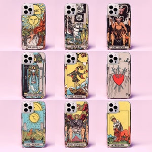 Cartes de tarot Rider-Waite-Smith Deck Fool Sun Moon Coque/housse de téléphone en plastique pour iPhone 11 12 13 14 15 16 Mini Pro Max SE Samsung Galaxy A13