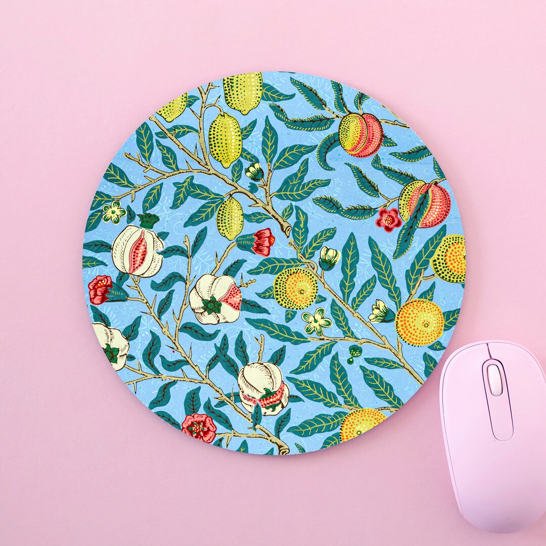 William Morris Four Fruit Lemons and Figs Blue Vintage Pattern Etsy