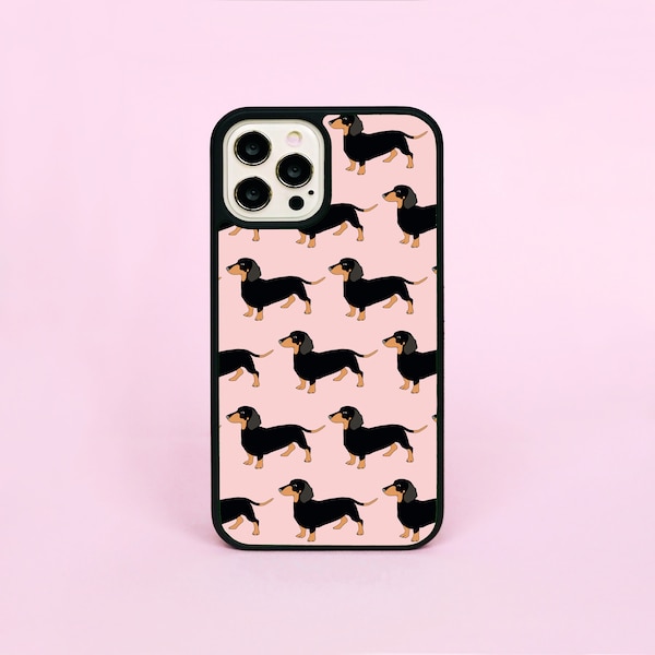 Sausage Dogs Dachshunds Pink Pattern Custom Made Phone Case/Cover For iPhone 7 11 12 13 14 15 Pro Max SE Mini Samsung Galaxy A21s A13 A53 5G