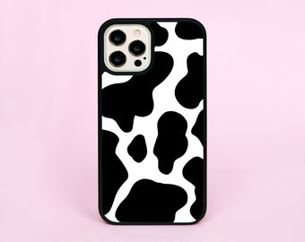 Cow Cows Animal Spots Spot Print Black And & White Pattern Phone Case/Cover For iPhone 11 12 13 14 15 16 Pro Plus Mini SE 2 3 16e