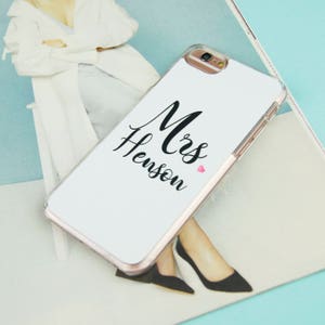 Mrs Wedding Bride Surname Name Custom Customised Personalised Phone Case/Cover For iPhone 11 13 14 15 Pro Max SE Samsung Galaxy A13 A53 5G image 2