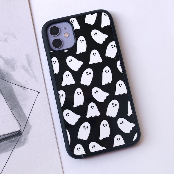 Funda/cubierta personalizada con diseño de fantasmas, lindo y espeluznante, para iPhone 11, 12, 13, 14, 15, 16 Pro Max Plus SE 16e
