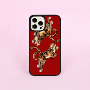 Tiger Tiger Red Art Animal Design Handyhülle/Abdeckung für iPhone 8 XR 11 12 13 14 15 16 Pro Max Plus Mini SE 16e