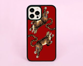 Tigers Tiger Red Art Animal Design Phone Case/Cover For iPhone 8 XR 11 12 13 14 15 16 Pro Max Plus Mini SE 16e