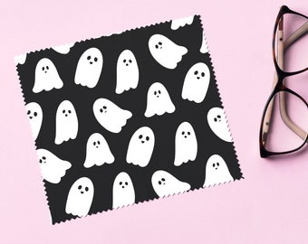 Ghosts Cute Spooky Ghost Halloween Pattern Black Glasses Cloth Lens Cleaning Cloths