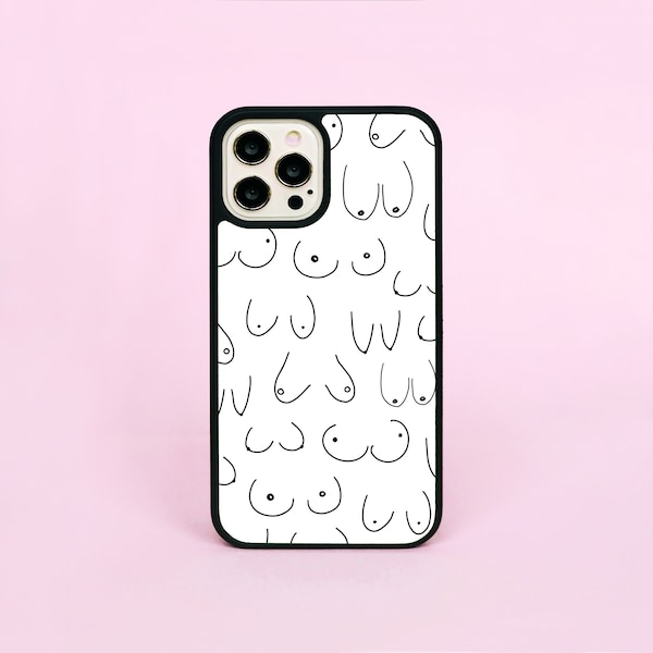 Frei die Brust Lasten Boobs Brüste feministische Kunst Telefon Fall/Abdeckung für iPhone 11 Pro Max Mini SE 12 13 14 15 16 Plus 16e SE 2 3