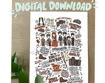 Newsies Broadway Musical Doodles/Illustration - Digital Download - Wall Art